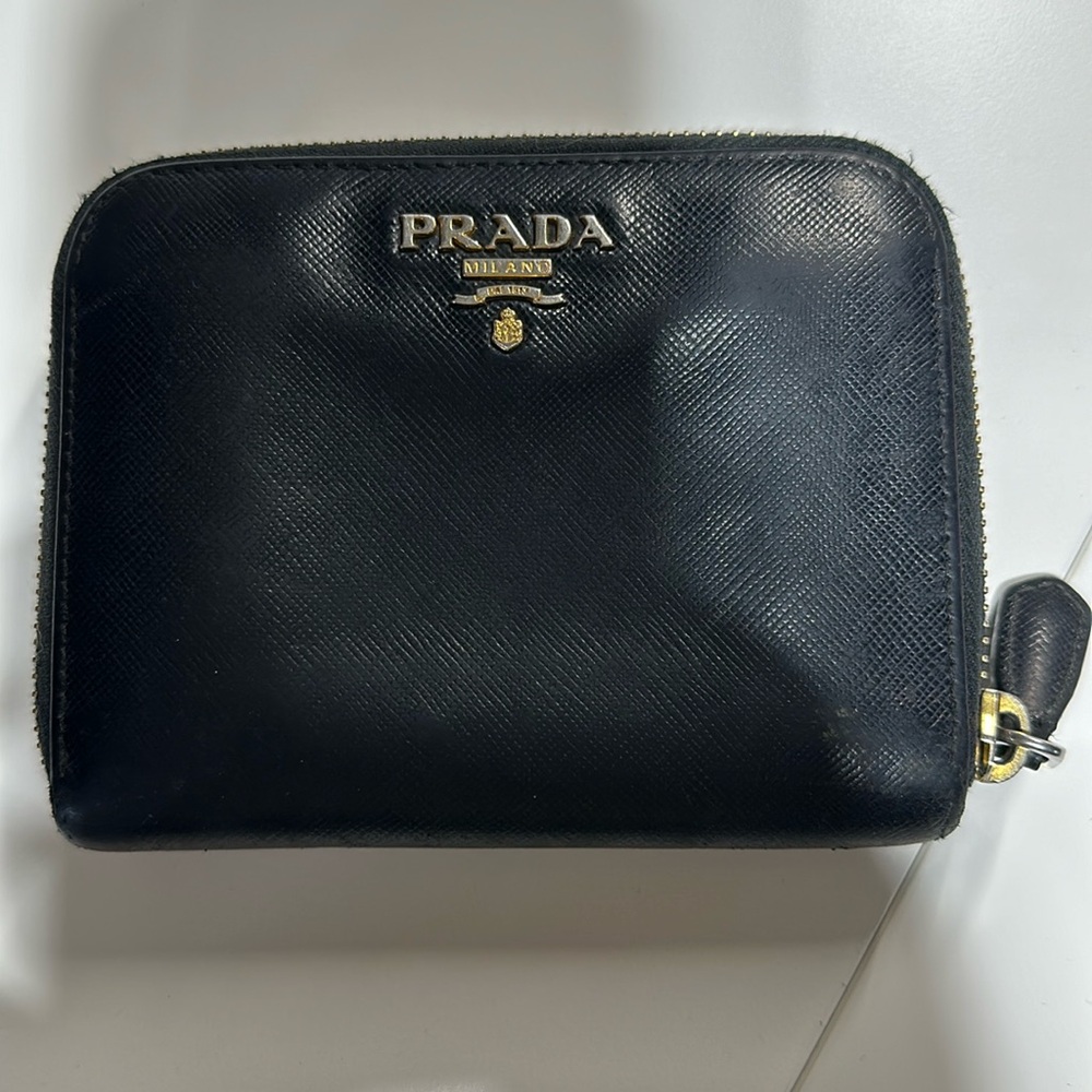 Prada wallet, black & gold